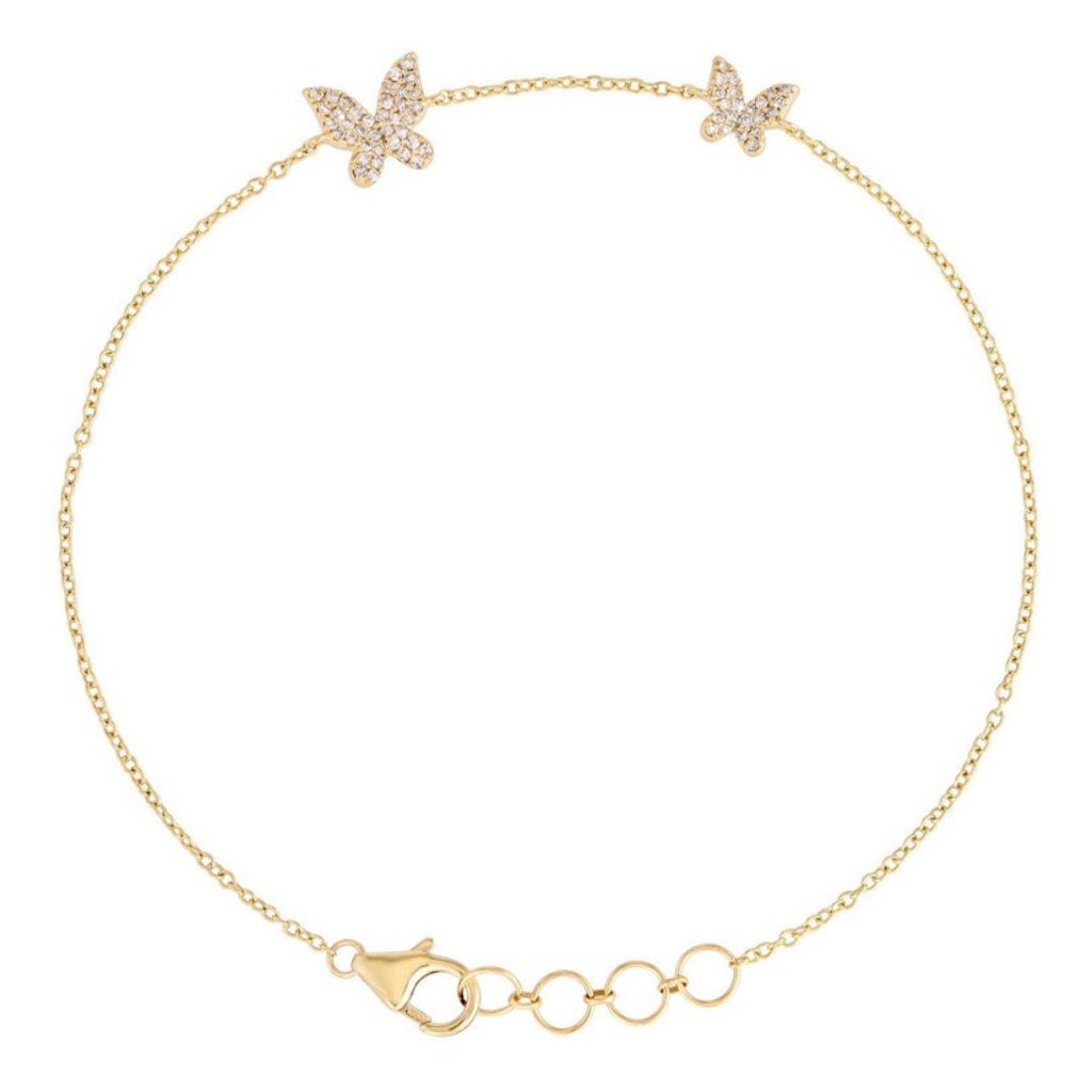 Butterfly Dreams 14k (Or 18k Upon Request) Gold Diamond Chain Bracelet